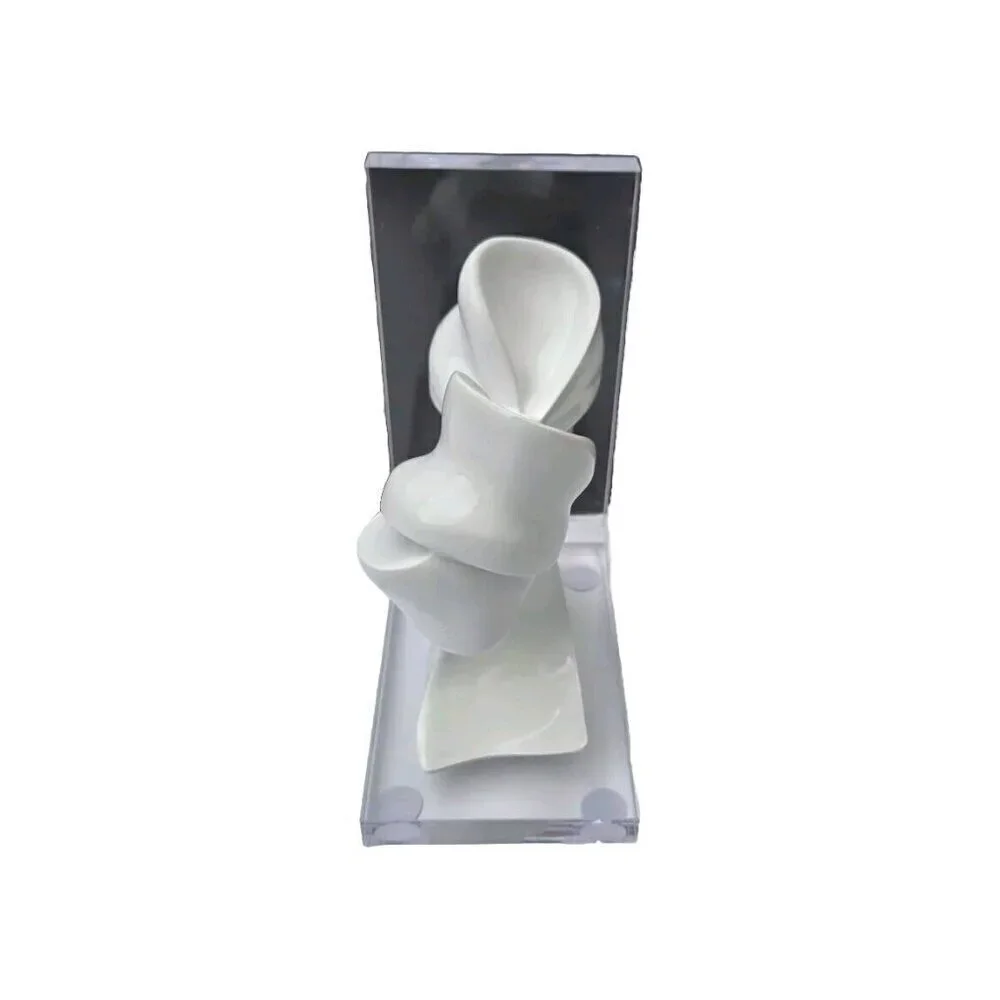 New MCM Retro White Acrylic Large Girly Office Nursery Room Bow Bookend